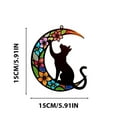 thumbnail image 3 of BNNG Black Cat Decor On White Moon Stained Glass Window Hanging Suncatcher for Windows Panels Sun Catcher Halloween Ornament Decoration Memorial Gift for Lover Cat, 6 inches, 3 of 8