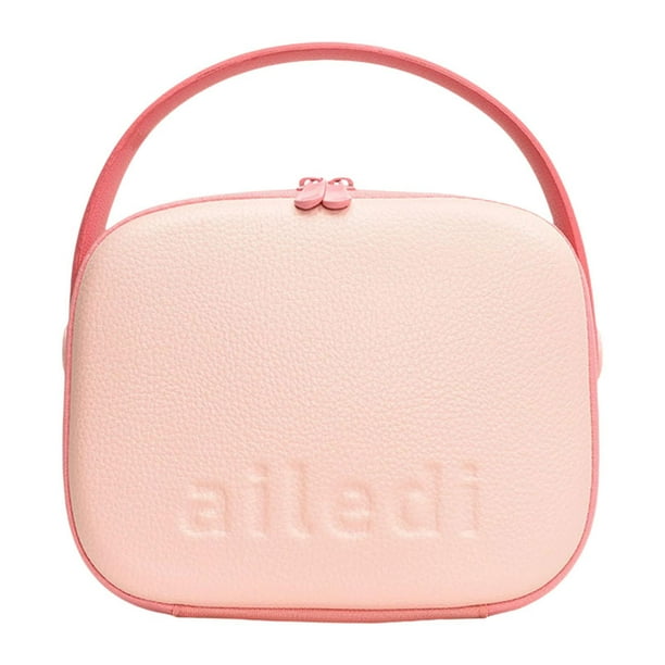 Bolso de mano para mujer, bolsa de aseo con doble cremallera para citas, compras, viajes a la playa, Camping rosa
