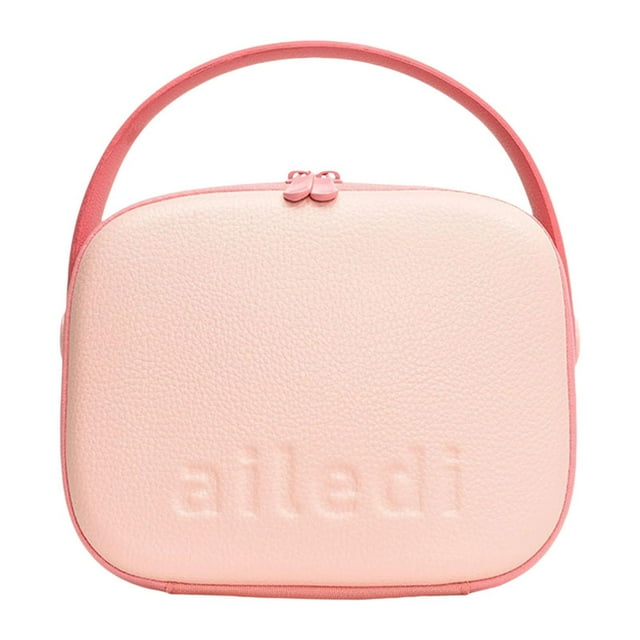 lionlar Cosmetic Case Double Zipper Make up Train Case for Dating Shopping Traveling pink