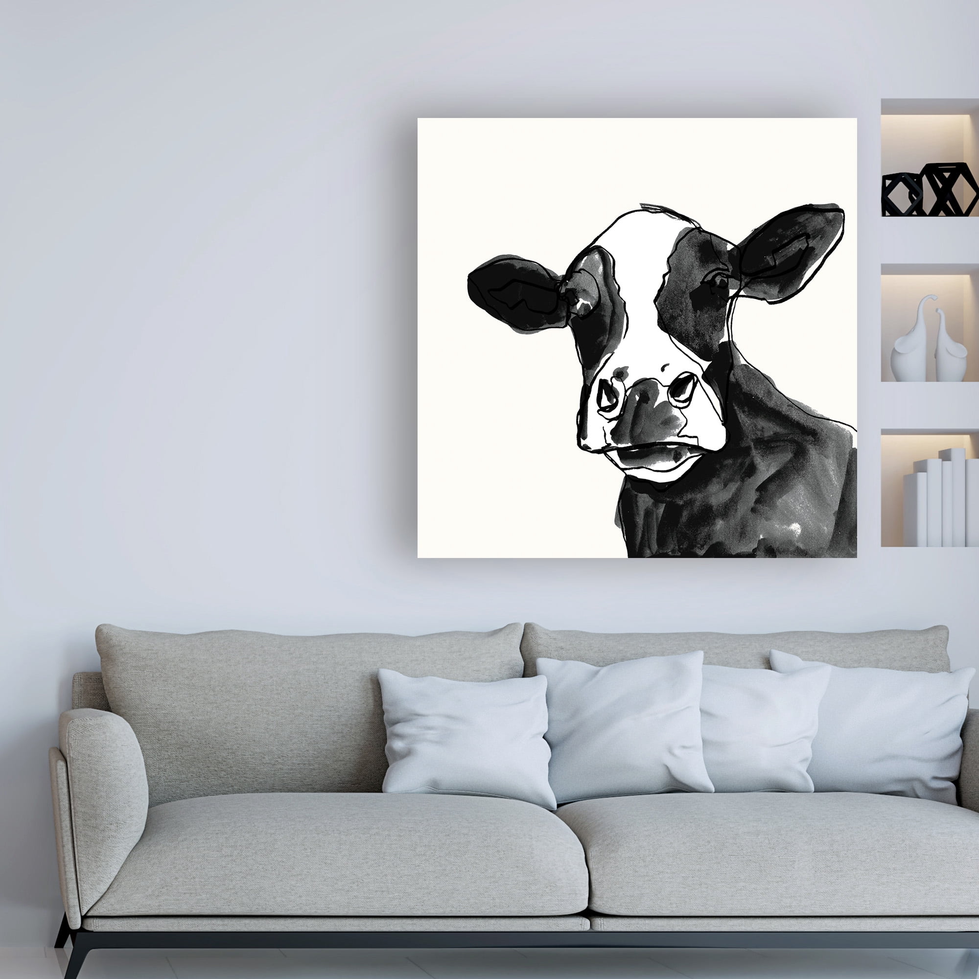 Trademark Fine Art 'Cow Contour I' Canvas Art by Victoria Borges