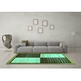 thumbnail image 3 of Ahgly Company Indoor Rectangle Abstract Turquoise Blue Contemporary Area Rugs, 7' x 9', 3 of 4