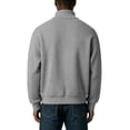 thumbnail image 5 of Fmbrln Mens Solid Color Sweatshirt Zip Up Stand Collar Knit Jacket Fall Winter Long Sleeve Fashion Tops Dark Gray 5XL, 5 of 6