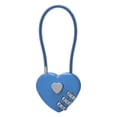 thumbnail image 2 of ZOURIH 1 Pack Combination Lock,3 Digit Heart Shaped Padlock for School Gym Locker,Cable Luggage Locks,Sports Locker Lock,Luggage,Fence,Backpack,Valentine Gift,Blue, 2 of 8