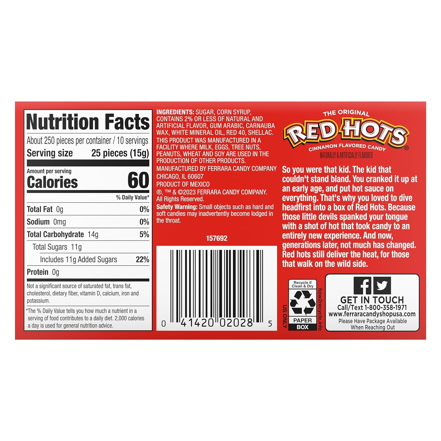 Wonka Red Hots, Cinnamon Flavored Hard Candy, 5.5 Ounce Theater Candy Boxes (Pack of 12)