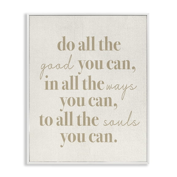 Stupell Industries Farmhouse Motivational Doing Good Phrase White Framed Giclee Art, 11 x 14, by Lil' Rue