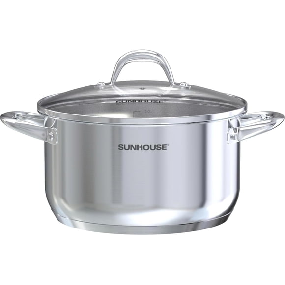 Olla alta Sunhouse de acero inoxidable de 7 cuartos para inducción