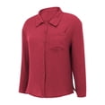 thumbnail image 6 of Lixiuxyad Button Down Shirts for Women Women's Casual Long Sleeve Shirt With Side Slits And Pocket Versatile Basic Top For Spring Summer Fall Everyday Wear Beach Date Outfit,Red, 6 of 7