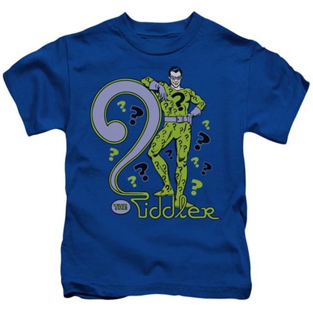 Dc-The Riddler - Short Sleeve Juvenile 18-1 Tee - Royal, Large 7