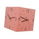 thumbnail image 4 of Reloj de pared de esquina de doble cara, reloj de esquina cuadrado, de metal, silencioso y sin tictac. Rosa, 4 of 7