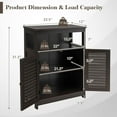 thumbnail image 2 of YANG2 Espresso Wooden Bathroom Floor Cabinet, 23.5 x 12 x 31.5 inches, 3-Position Adjustable Shelf, Double Shutter Doors, 2 of 9