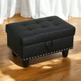 thumbnail image 4 of "JESTOP Faux Leather Storage Ottoman Bench, Rectangle Upholstered Footstool with Storage, 28""x19""x17""", 4 of 8