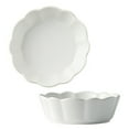 thumbnail image 1 of Qeeadeea Small Round Baking Dish Set Of 2, Colorful Ceramic Pie Pan, Round Ceramic Pie Plate-white-15x15x5cm, 16oz, 1 of 7