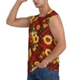 thumbnail image 3 of Saiise Débardeur pour Homme à Carreaux Rouges avec Imprimé Tournesol : T-Shirt Sans Manches Élégant pour Sports Décontractés et Occasions à la Plage - Grand, 3 of 7