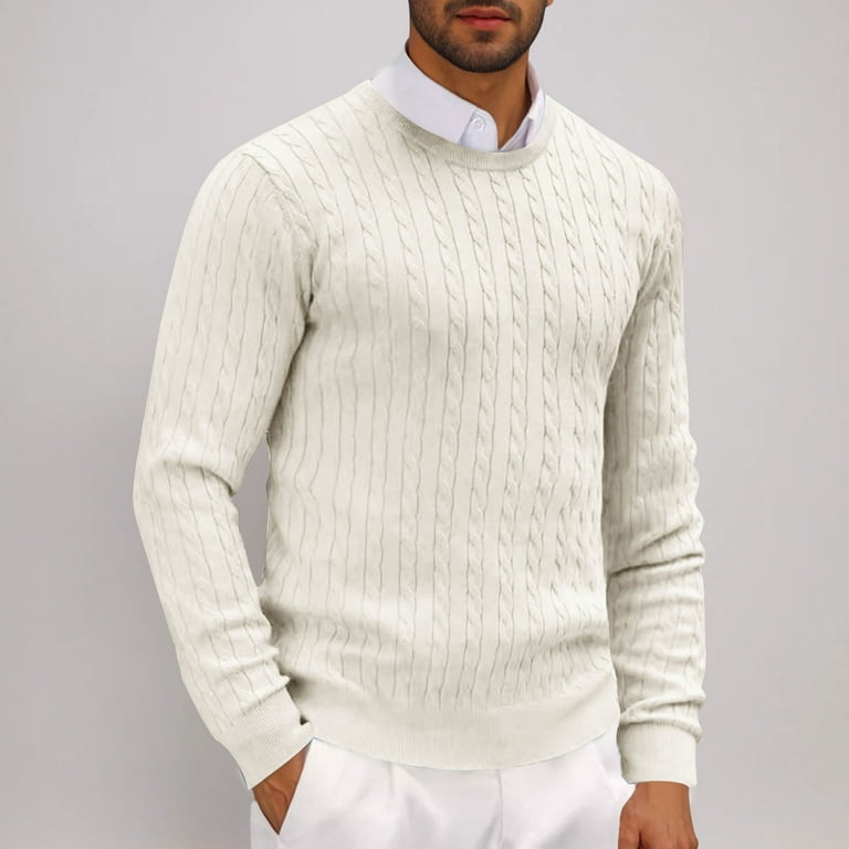 24AW ヴィ トゥエルヴ ニット XXlL クリーム US KNIT UVEASISHA Ribbed Knitted Sweaters for Men Lightweight Casual