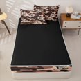 thumbnail image 4 of Homewish Wild Mallard Duck Zipper Full Size Comforter Sets with Fitted Sheet and 2 Pillowcases,Rustic Brown Camo Zipper Bedding Set,Black Reversible,4-Piece, 4 of 7