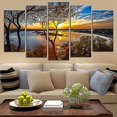 thumbnail image 3 of (a) Imagen grande enmarcada de Sunrise Sunrise, impresiones en lienzo, imagen de patrón moderno, decoración artística de pared envuelta en camilla, 3 of 4