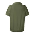thumbnail image 4 of GXIPO Cotton Polo Shirts for Women 3-Button Collared Short Sleeve Cool Uniform Tops Army Green 3XL, 4 of 5
