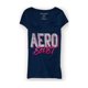 thumbnail image 1 of Aeropostale Womens Block Letter Graphic T-Shirt, Azul, X-Small, 1 of 1
