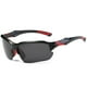 thumbnail image 1 of Gafas de ciclismo - Gafas de sol polarizadas para hombre - Montura negra, rebanadas negras y grises, patas rojas oso de fresa Electrónica, 1 of 3
