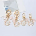 thumbnail image 3 of Rabbit Cat Keychain Key Rings Cute Round Rabbit Cat Metal Keychain Lovely Pink Sakura Car Bag Keyring Girl Boy Couple Jewelry Pendant(C), 3 of 5