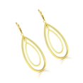 thumbnail image 3 of JewelStop 14K Yellow Gold Finish 21x60mm Shiny Fancy Drop Concentric Tear Drop Earrings, Lever Back Clasp, 3 of 4