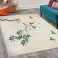 thumbnail image 2 of Japanese Decorative Rug, Cherry Blossom Sakura Tree Branches Romantic Spring Themed Watercolor Picture, Quality Carpet for Bedroom Dorm and Living Room, 6 Sizes, Reseda Green, by Ambesonne, 2 of 4
