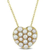 Everly Women's 3mm Cultured Freshwater Pearl Yellow Gold Plated Pendant