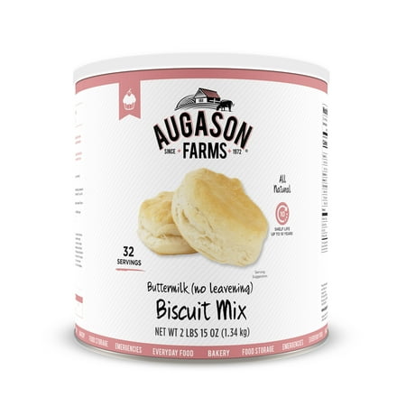 Augason Farms Buttermilk (No Leavening) Biscuit Mix 2 lbs 15 oz No. 10 (Best Southern Buttermilk Biscuits)