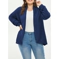 thumbnail image 4 of DOKOTOO Plus Size Cardigan for Womens Long Sleeve Casual Open Front Asymmetrical Knit Light Cardigans Sweater(1X-5X), 4 of 8