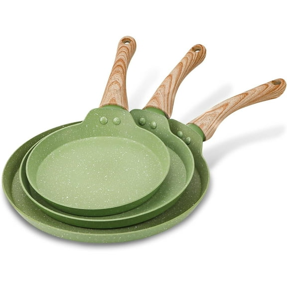 RAPOBRIX Nonstick Egg Frying Pan Frying Pan Set, 7" 8.5" and 10" 3 Pieces Nonstick Crepe Pan Set, Omelet Frying Pans, Flat Pan – Great for Tortilla...