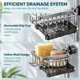 Hanging Faucet Drain Rack with Drip Tray, Stainless Steel Sink Sponge ...
