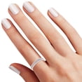 thumbnail image 3 of Baguette AndRound Cut Sparkling Cubic Zirconia Eternity Engagement BandRing 14kRose Gold Over Sterling Silver Ring Size-10, 3 of 3