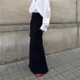 thumbnail image 4 of Women Maxi Skirt Elastic High Waist Hip Wrapped Long Skirt Solid Color Slim Fit Bottoming Skirt Clothing Accessories, 4 of 8