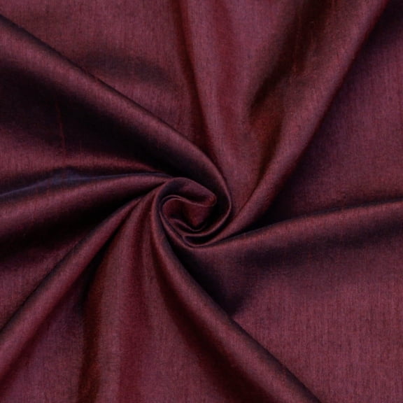 Fabric Mart Direct Dark Maroon Faux Silk Fabric By The Yard, 42 inches or 107 cm width, 1 Yard Red Silk Fabric, Slubbed Faux Silk, Bridal Dress Silk Fabric, Wholesale Art Silk Fabric