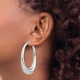 thumbnail image 3 of Primal Silver Sterling Silver Rhodium Plated Hollow Hoop Earrings, 3 of 4
