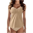 thumbnail image 2 of Yijfswar Tankini Swimsuits for Women Modest Two Piece Bathing Suits Front Knot Tank Top with Bottom, 2 of 4