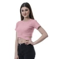 thumbnail image 3 of Moomaya Women Criss Cross Hem Top Short Sleeve Round Neck Tee Shirt Blouse Tops, 3 of 6