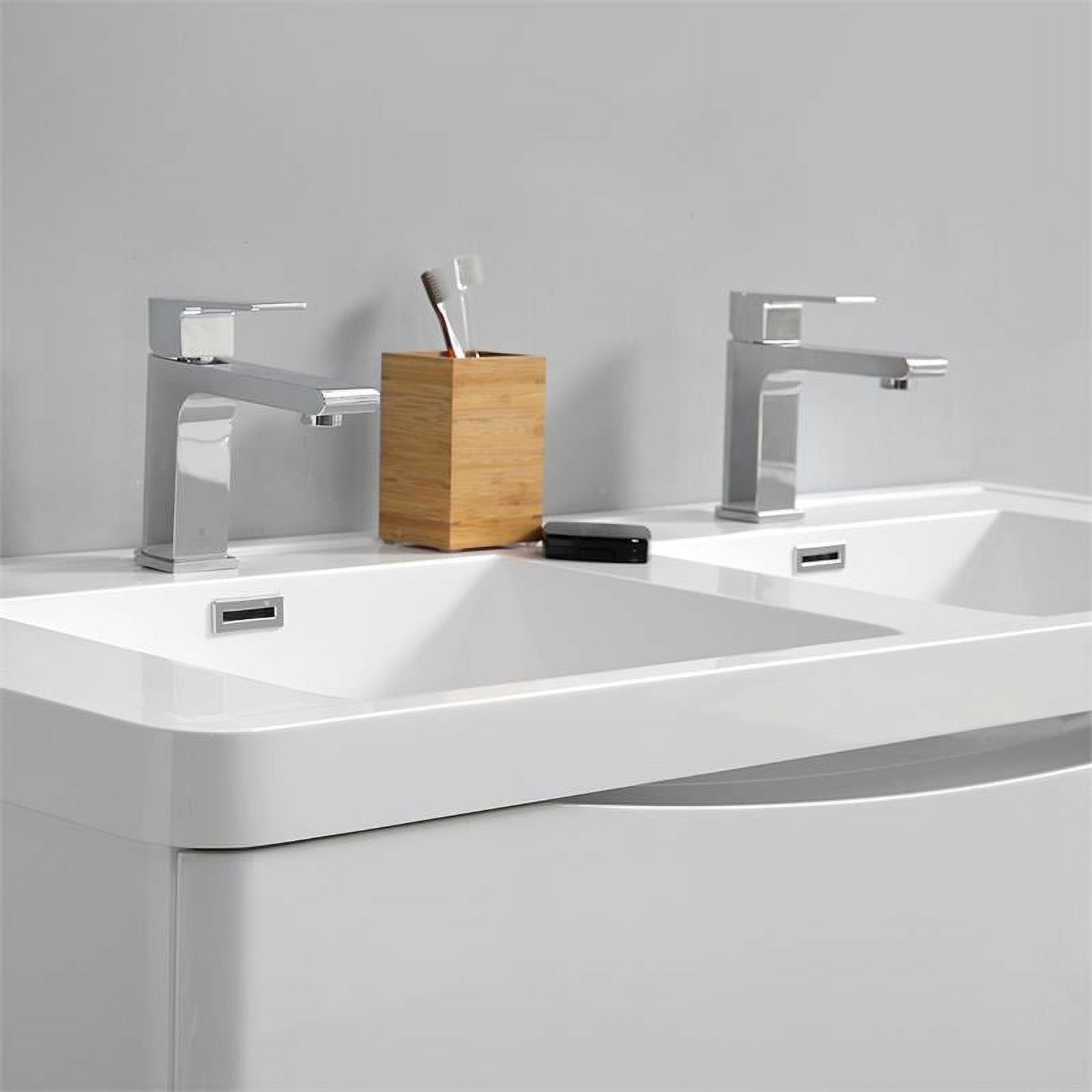 Fresca Tuscany 48" Wood Bathroom Vanity with Double Sinks in Glossy White - image 5 of 8