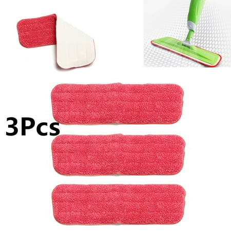 - 3Pcs Replacement Washable Microfiber Flat Spray Mop Dust Head Refill Cleaning Pad (Mop not Included)