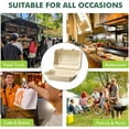 thumbnail image 6 of Airdown Compostable Clamshell Food Containers for Takeout - Heavy-Duty Quality. Made from Natural Sugar Cane Fibers, Eco-Friendly & Biodegradable. [9X9", 50-Pack], 6 of 6