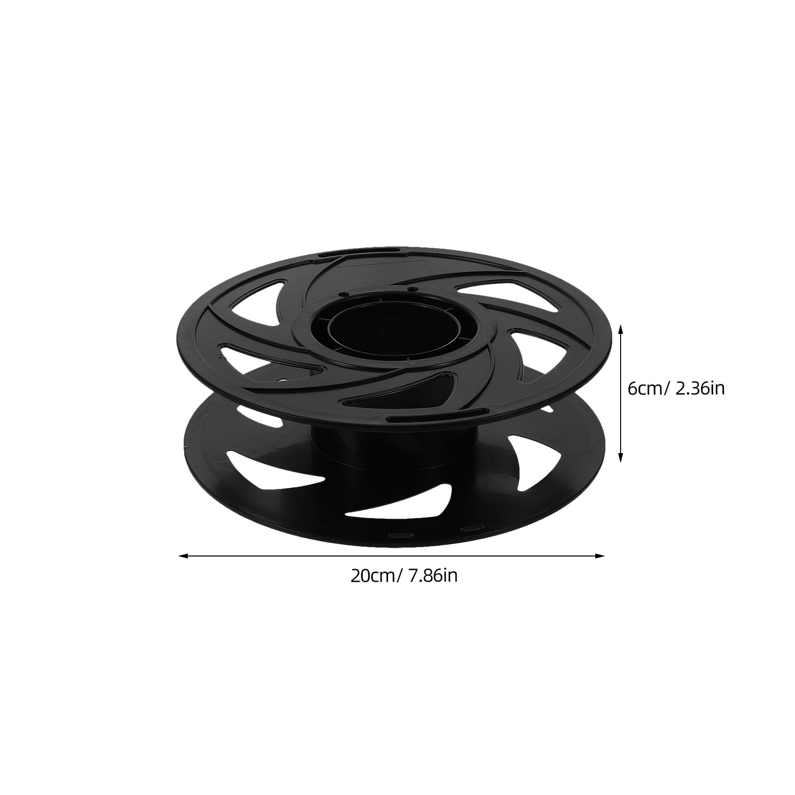 DEEPCRAFF 6Pcs Reusable Plastic Filament Spool for 3D Printer with Airflow Design Black