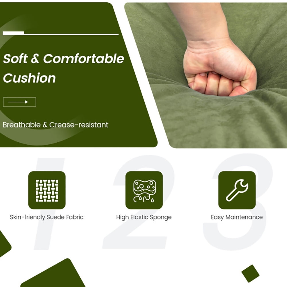 Finihen Sectional Sofa Couch, Sofa Bed, 3-Seat Sofa Sectional with Side Storage Pocket and Metal Leg, for Living Room, Army Green Finihen Sectional Sofa Couch, Sofa Bed, 3-Seat Sofa Sectional with Side Storage Pocket and Metal Leg, for Living Room, Army Green