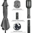 thumbnail image 6 of Yaheetech 7.5FT Outdoor Patio Umbrella with 6 Ribs and 18 LED Solar Lights, Gray, 6 of 7