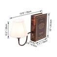 thumbnail image 6 of Kiven Dimmable Bookshelf Lamp, 1-Light Classic Library Sconce with Remote Control and Pink Fabric Lampshade, Farmhouse Decorative Bookend, Plug in Book Lamp for Office Cabinet Bookshelf, 6 of 8