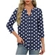 thumbnail image 2 of mfyjkho Tops De Tallas Grandes, Camiseta De Manga Tres Cuartos Con Cuello En V Y Lunares De Color Liso Para Mujer Tops Y Blusas Para Mujer L, 2 of 6