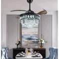 thumbnail image 5 of AFANQI 42" Crystal Ceiling Fan Lamp Retractable Fandelier Remote LED 3-Color Chandelier, 5 of 13
