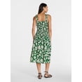 thumbnail image 3 of Time and Tru Women's and Women's Plus Sleeveless Smocked Peasant Midi Dress, Sizes XS-4X, 3 of 5