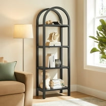Modway Vexley 72 Inch Tall Narrow Arched Bookshelf in Black by Modway