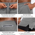 thumbnail image 3 of ilfioreemio Men's 2 in 1 Running Shorts Quick Dry Athletic Shorts with Liner, Workout Shorts with Zip Pockets and Towel Loop, 3 of 7
