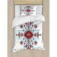 thumbnail image 3 of Geometric King Size Duvet Cover Set, Mexican and African Ethnic Tribal Ornamental Folkloric Unique Vintage Pattern, Decorative 3 Piece Bedding Set with 2 Pillow Shams, Multicolor, by Ambesonne, 3 of 3